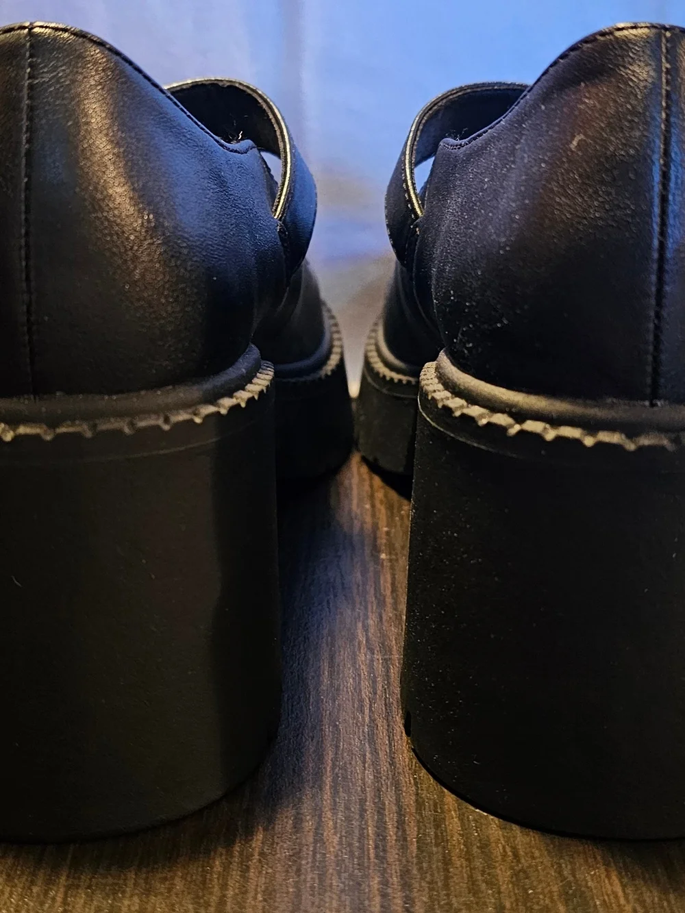 Madden NYC Thompkins black chunky platform Mary Jane shoes.